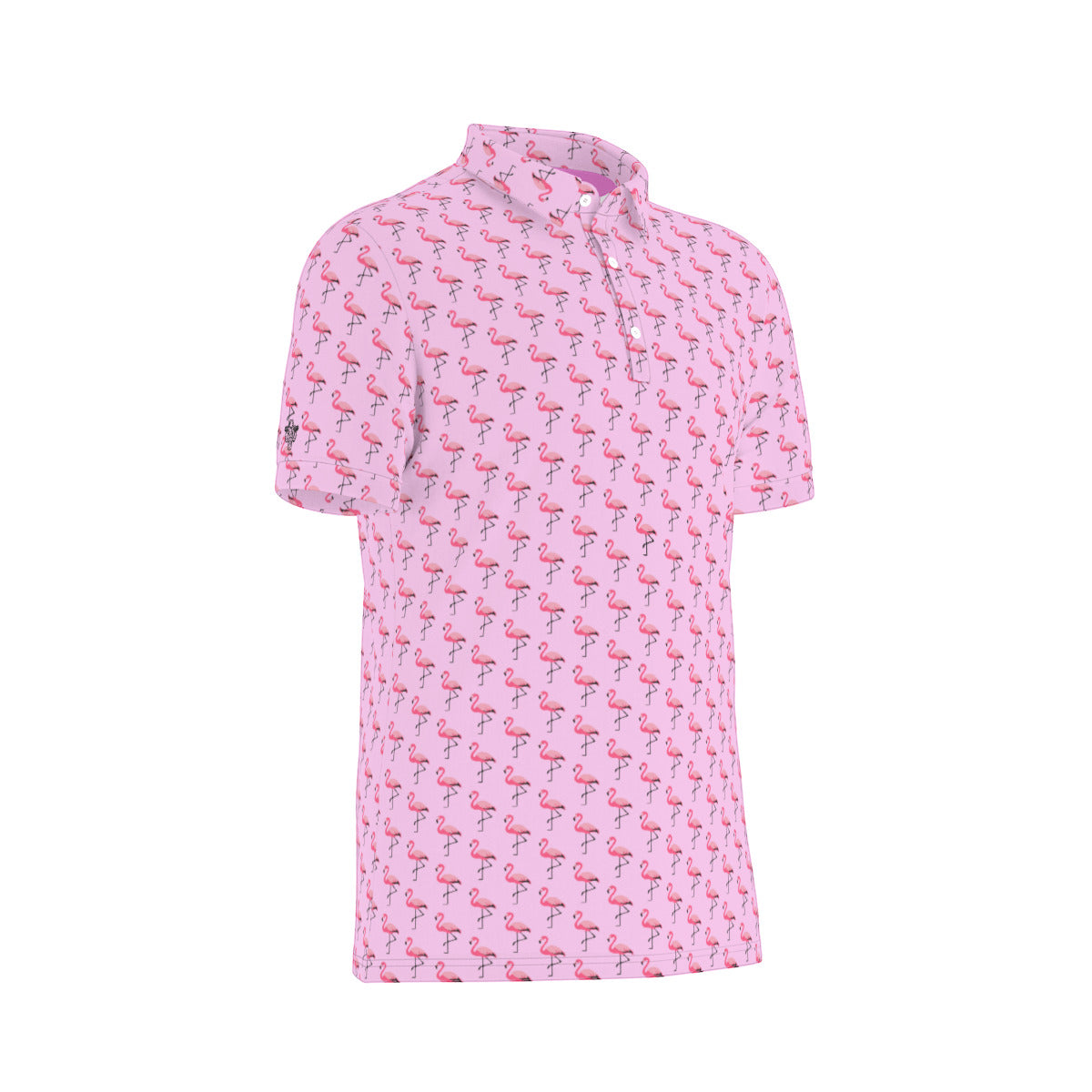 Flamingo Fly-By - Men's Stretch Collar Polo Shirt