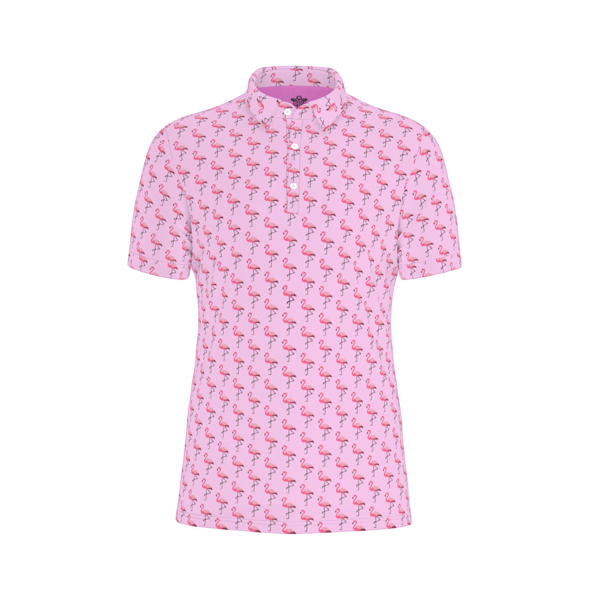 Flamingo Fly-By - Men's Stretch Collar Polo Shirt