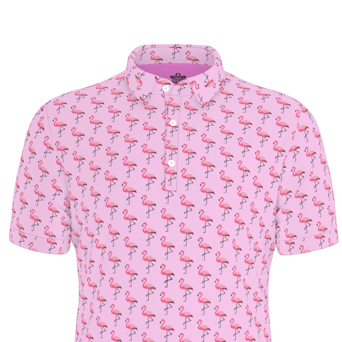 Flamingo Fly-By - Men's Stretch Collar Polo Shirt