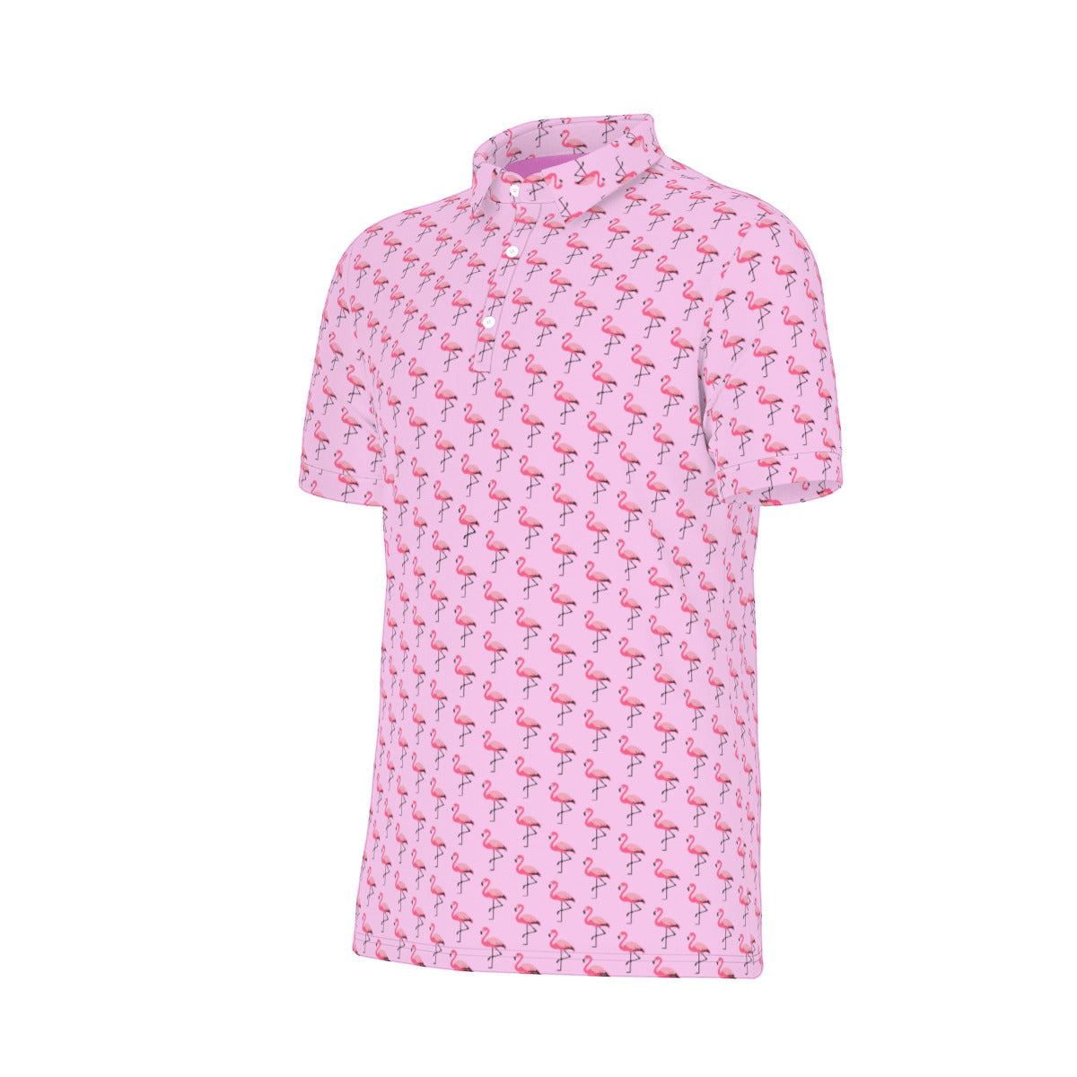 Flamingo Fly-By - Men's Stretch Collar Polo Shirt